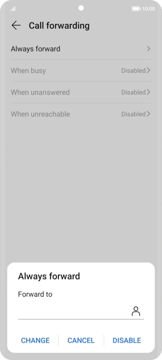 Press DISABLE. Press DISABLE.