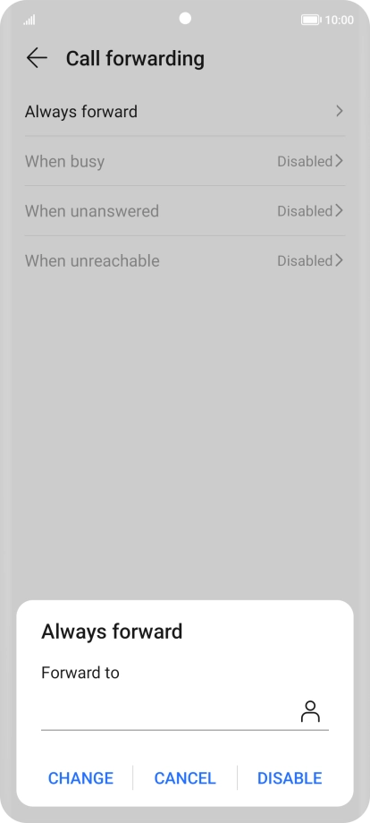 Press DISABLE. Press DISABLE.
