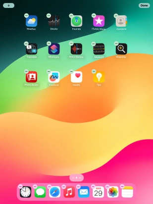 To remove an application from Dock, press and hold the required application and drag it upwards from Dock. To remove an application from Dock, press and hold the required application and drag it upwards from Dock.