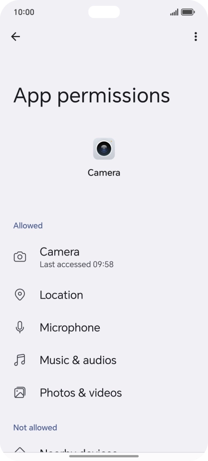 The app activity for the selected app is displayed.