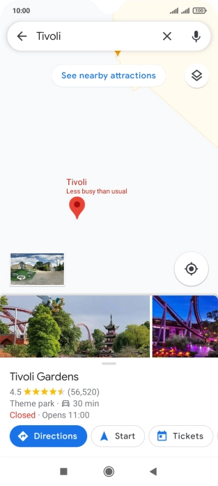 Press the destination at the bottom of the screen.