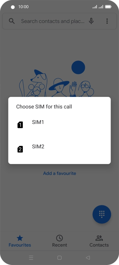 Press the required SIM. Follow the instructions to listen to your messages.