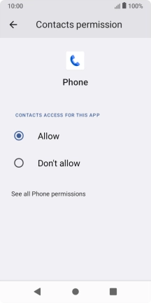 Press the required setting.