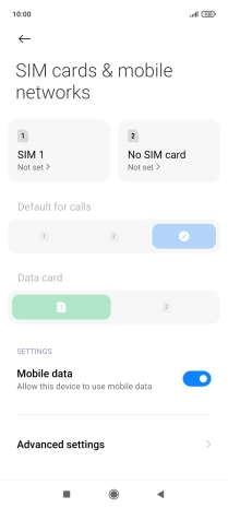 Press the name of the SIM.