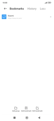 Press the required bookmark.