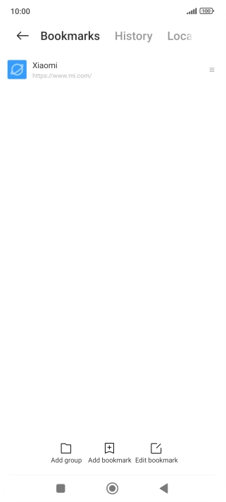 Press the required bookmark.