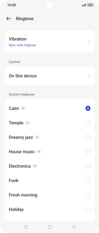 Press the required ring tones to hear them.