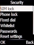 Select SIM lock. Select SIM lock.