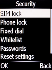 Select SIM lock. Select SIM lock.