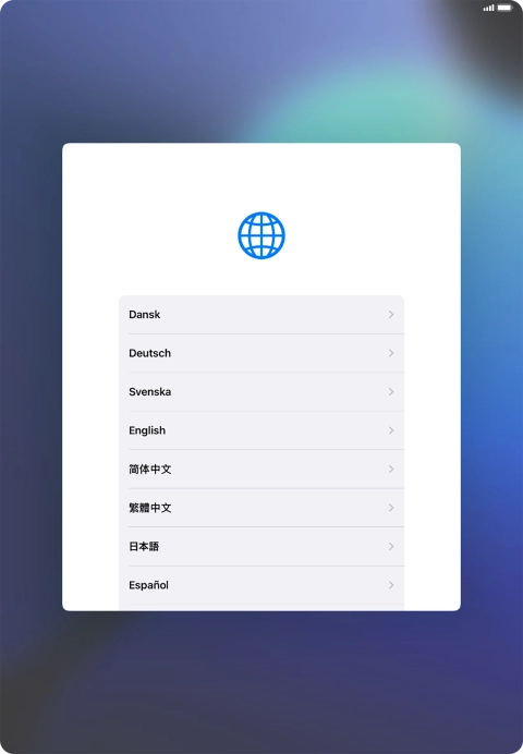 Press the required language. Press the required language.