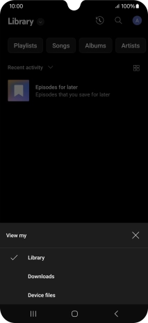 Press the required category and go to the required audio file.