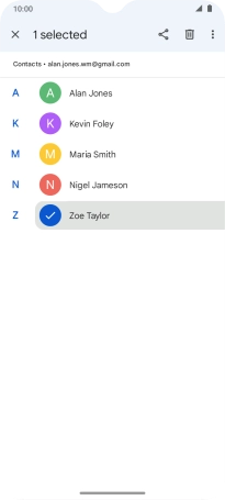 Press the required contact.