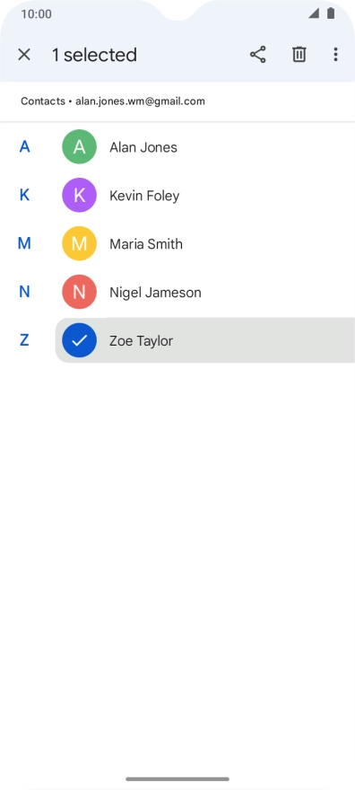 Press the required contact.