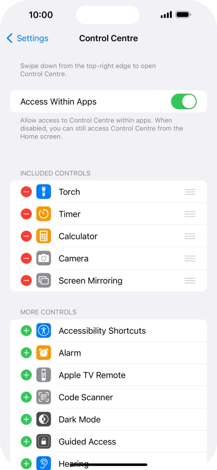 Press the indicator next to 