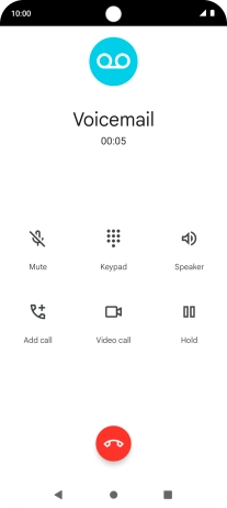 Press the end call icon.