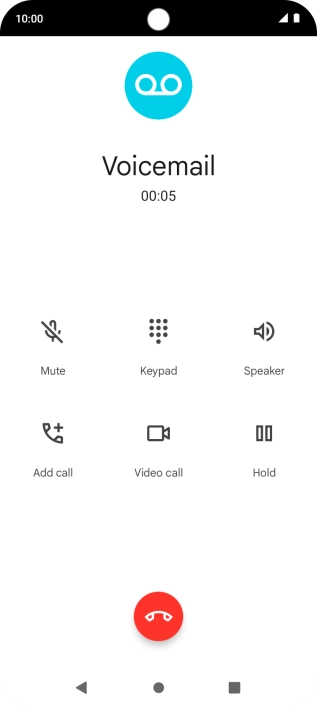 Press the end call icon.