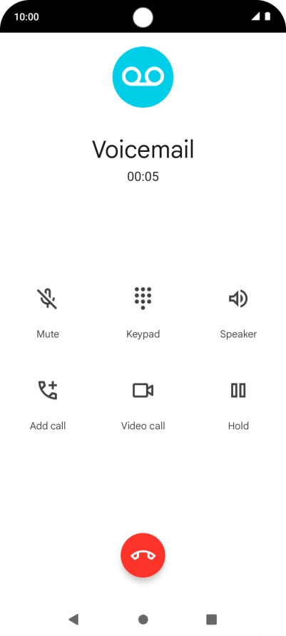 Press the end call icon.