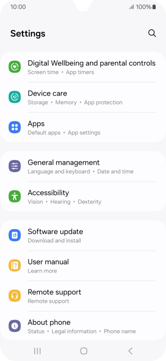Press Software update.