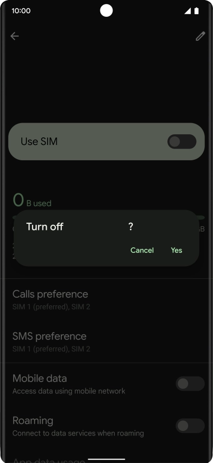 If you turn off use of the price plan, press Yes.