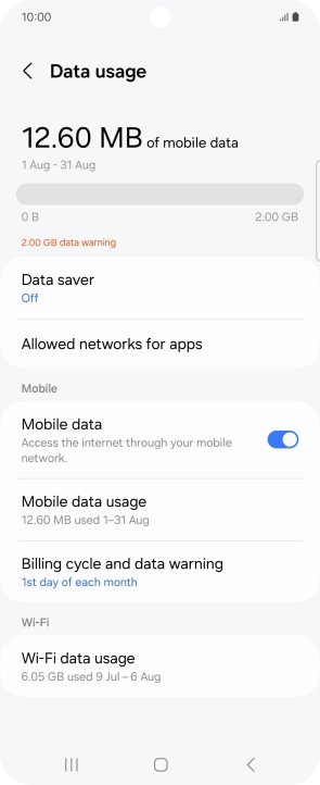 The total data usage is displayed.