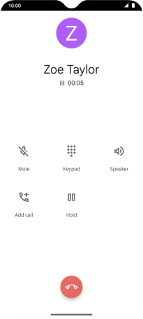 Press the end call icon. Press the end call icon.