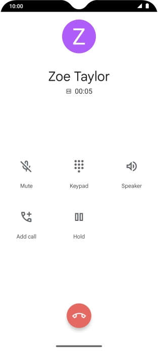 Press the end call icon. Press the end call icon.