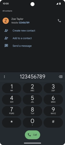 Key in the required number and press the call icon.