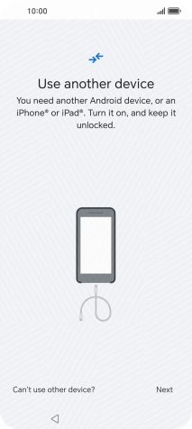 Press Can't use other device?.