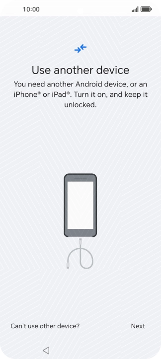 Press Can't use other device?.