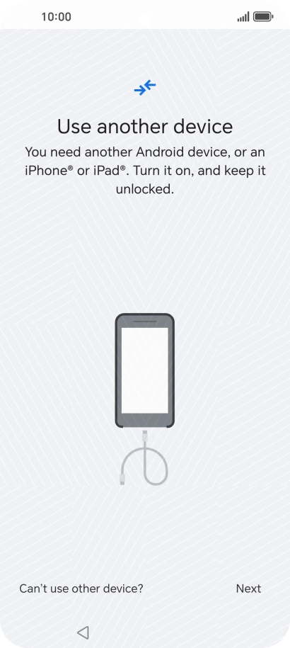 Press Can't use other device?.