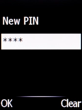 Key in a new four-digit PIN and press the Navigation key.