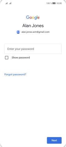 Press Enter your password and key in the password for your Google account.