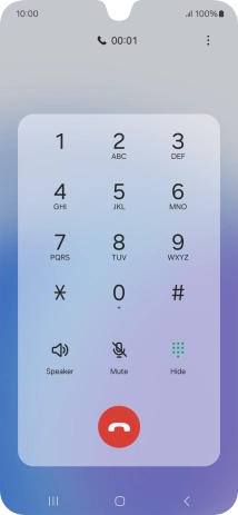 Press the end call icon.