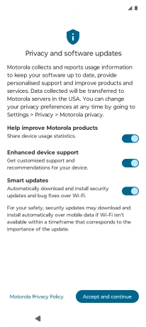 Press the indicators next to the required settings to select them.