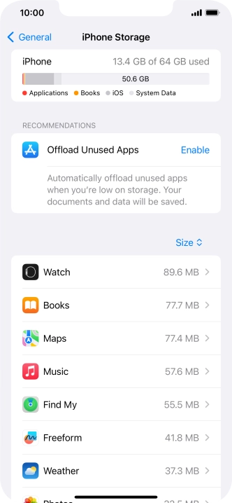 Press the required app.