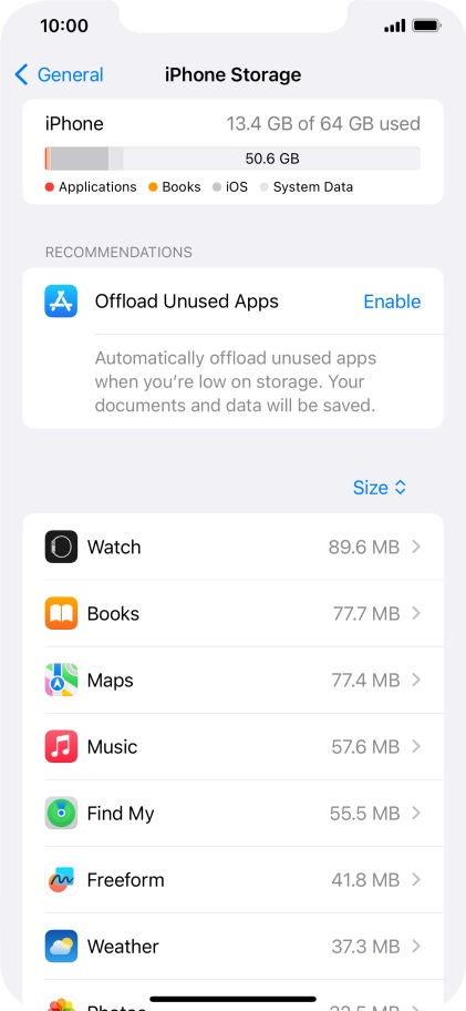 Press the required app.