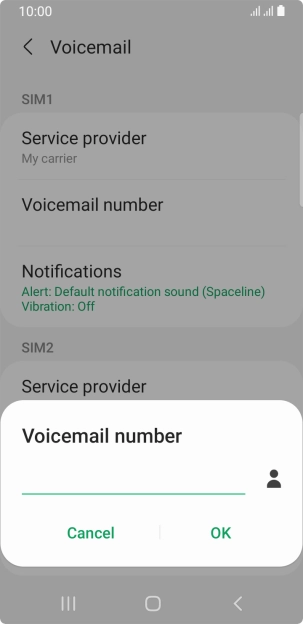 Key in +447836121121 and press OK.