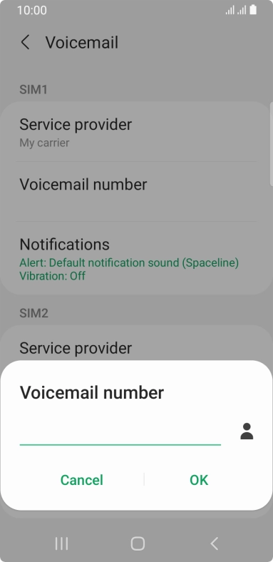 Key in +447836121121 and press OK.