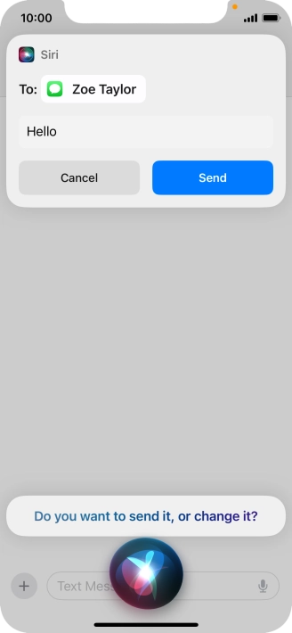 If an application is open on your phone, such as a Messages, you can also use the functions available here, e.g.: REPLY [text].
