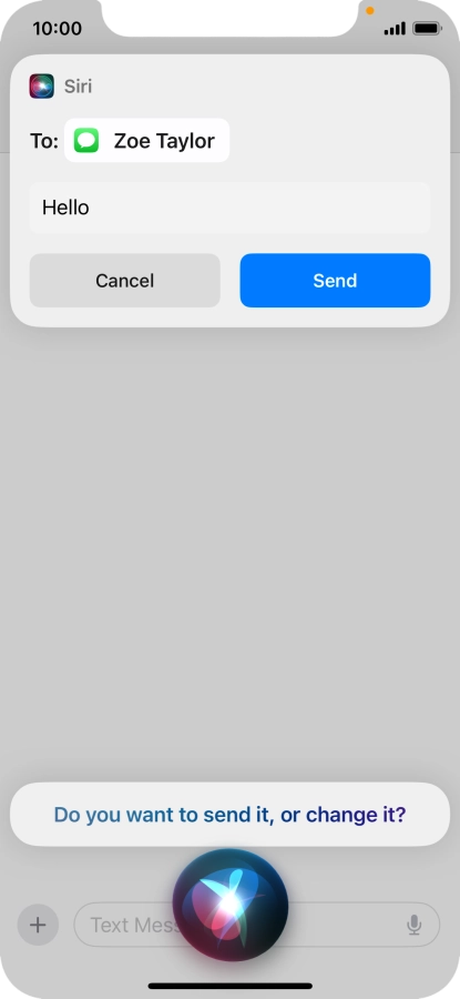 If an application is open on your phone, such as a Messages, you can also use the functions available here, e.g.: REPLY [text].