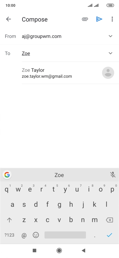 Press the required contact.