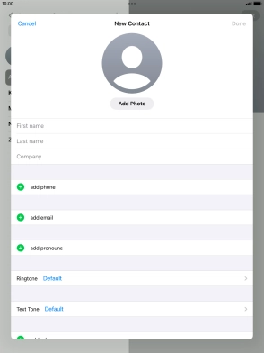 Press First name and key in the first name.