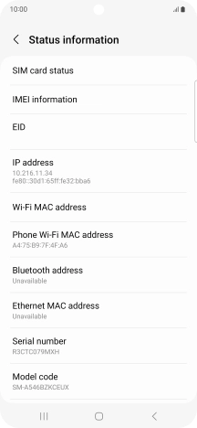 Your phone's EID number is displayed below EID.