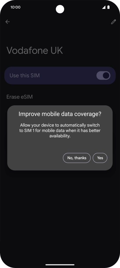 Press the required setting. Press the required setting.