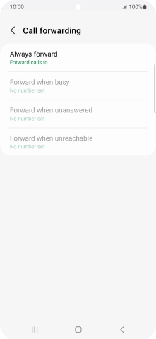 Press the required divert type. Press the required divert type.