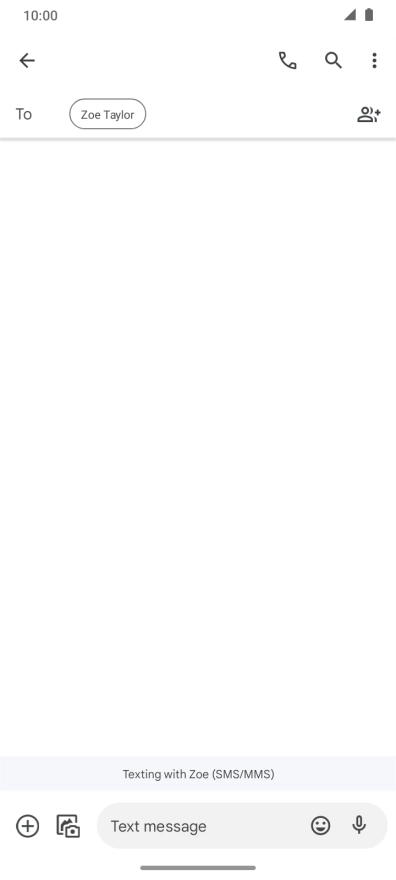 Press the text input field and write the text for your picture message. Press the text input field and write the text for your picture message.