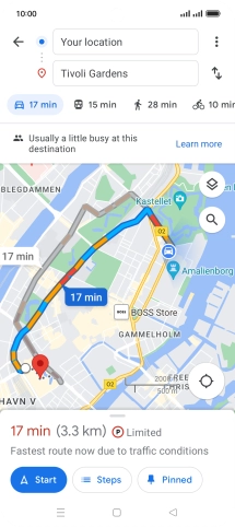 Press the required mode of transportation.