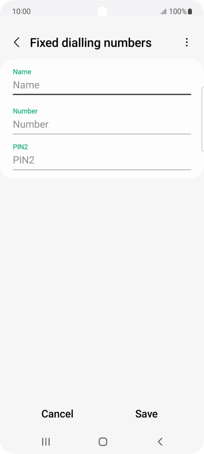 Press Name and key in the required name.