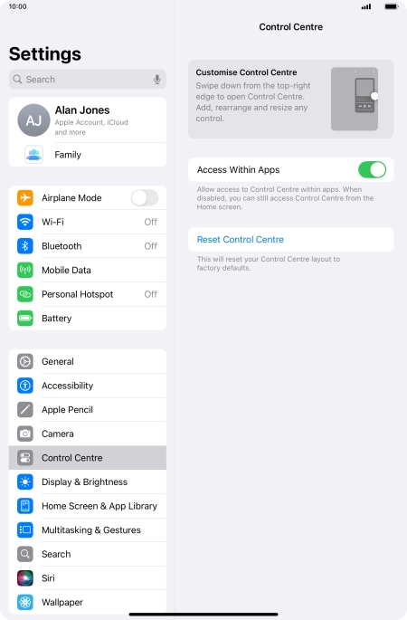Press the indicator next to 