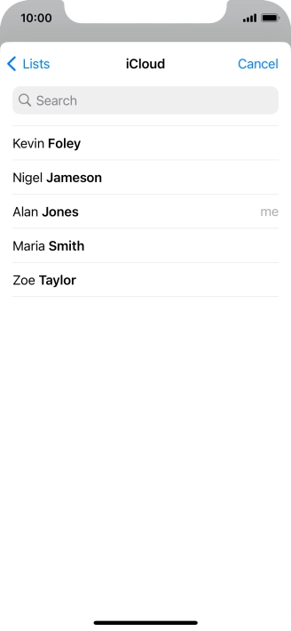 Press the required contact.